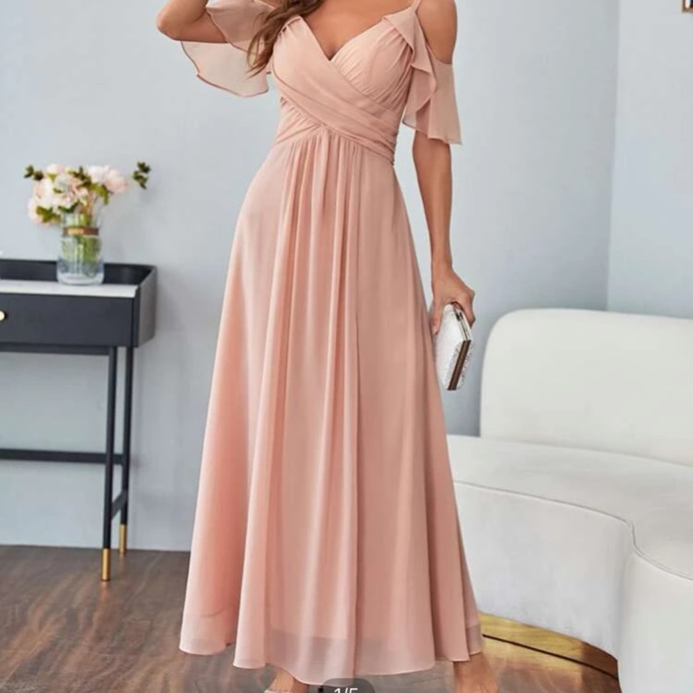 Boho Light Pink Chiffon Dress